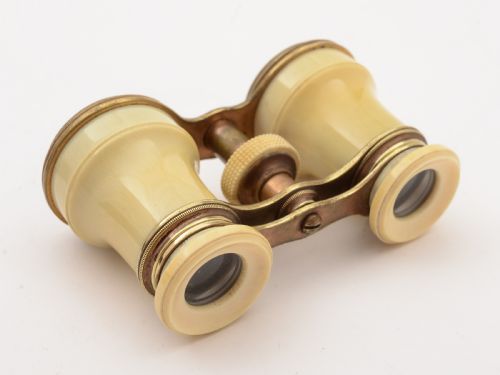 Pair of Bone and Brass Opera Glasses Circa 1900