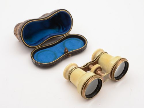 Pair of Bone and Brass Opera Glasses Circa 1900