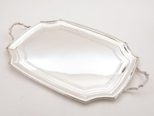 Edwardian Silver Plated Serving Tray Circa 1905