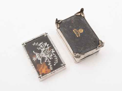 Edwardian Silver & Tortoise Shell Ring Box London 1907