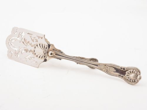 Pair of Victorian Kings Pattern Serving Tongs Circa 1890