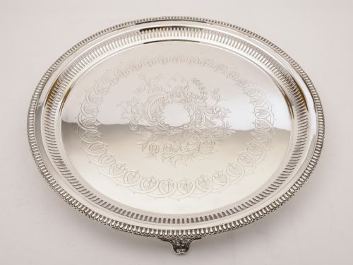 Large Victorian Silver Plated Salver/Tray Circa 1880