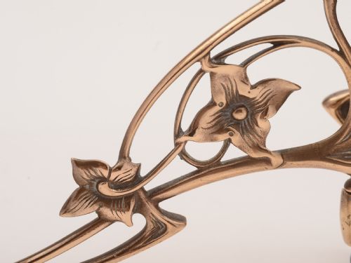 Pair of French Bronze Art Nouveau Candelabras Circa 1900