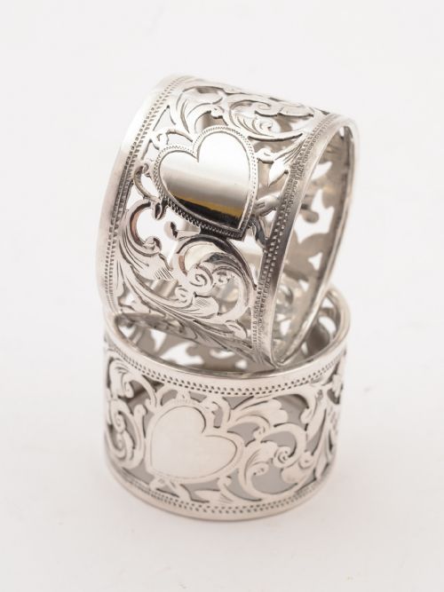 Pair of Victorian Silver Napkin Rings Birmingham 1899