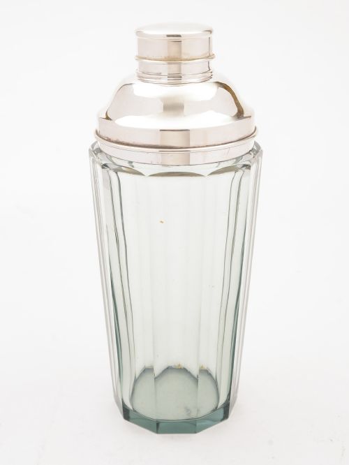 Art Deco Smoked Glass Cocktail Shaker Circa 1930