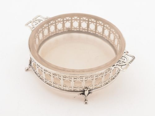 Silver and Glass Butter Dish London 1922