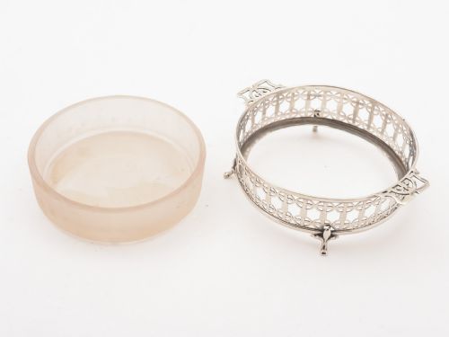 Silver and Glass Butter Dish London 1922