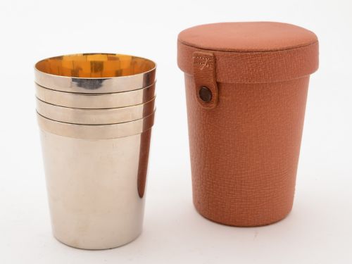 Cased Set of 4 Drinking Cups Circa 1920