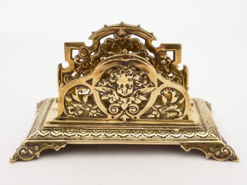 Victorian Brass Letter Rack Circa 1890