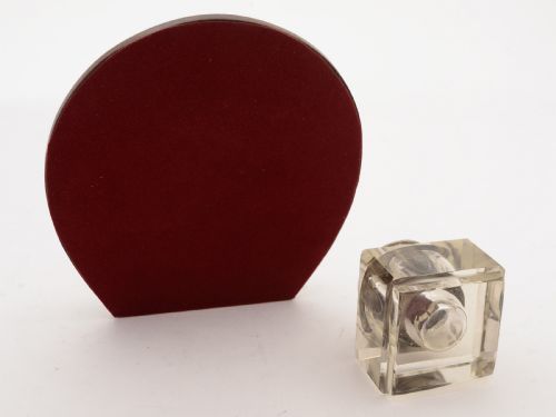 Oak and Silver Plated Horseshoe Ink Stand Circa 1905