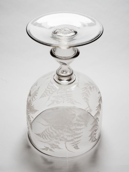 Victorian Engraved Glass Punch Bowl Circa 1890