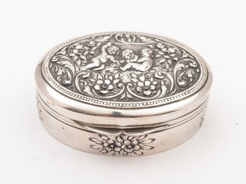 Continental .800 Silver Snuff Box Circa 1900