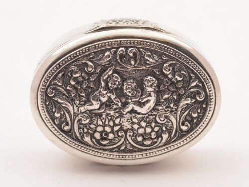 Continental .800 Silver Snuff Box Circa 1900