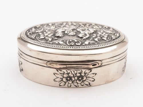 Continental .800 Silver Snuff Box Circa 1900