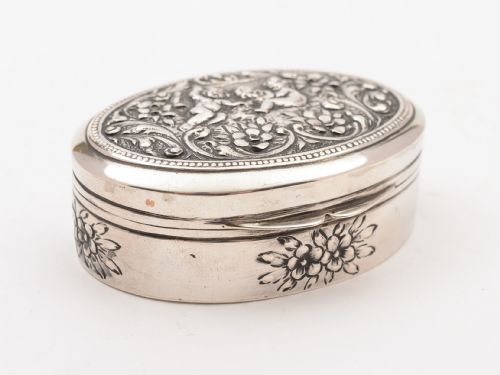 Continental .800 Silver Snuff Box Circa 1900