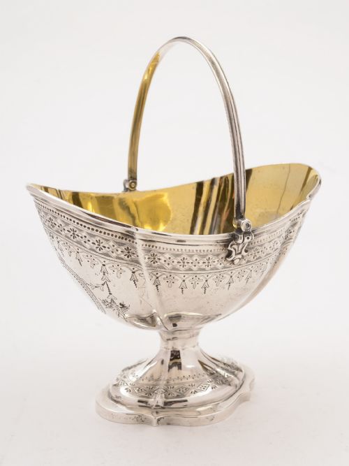 Victorian Silver Sugar Basket London 1869