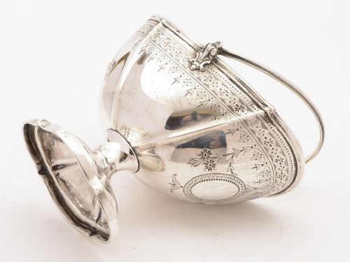 Victorian Silver Sugar Basket London 1869