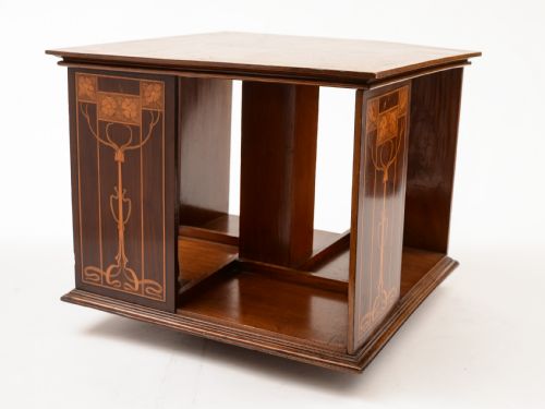 Art Nouveau Mahogany Revolving Desktop Bookcase Circa 1900