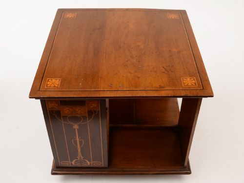 Art Nouveau Mahogany Revolving Desktop Bookcase Circa 1900