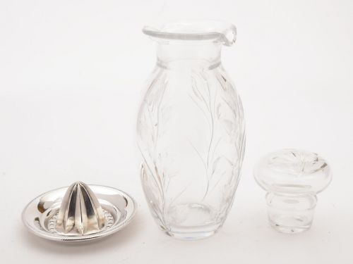 Art Deco Glass Cocktail Shaker Circa 1930