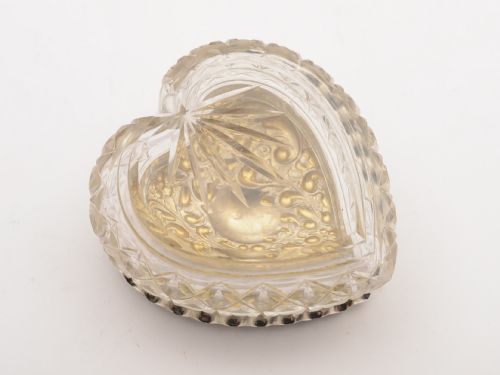 Edwardian Heart Shaped Silver Lidded Box Birmingham 1901
