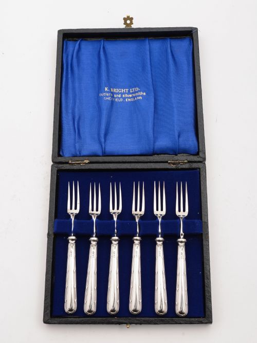 Silver Handled Cake Forks London 1930