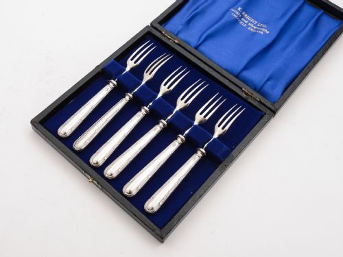 Silver Handled Cake Forks London 1930