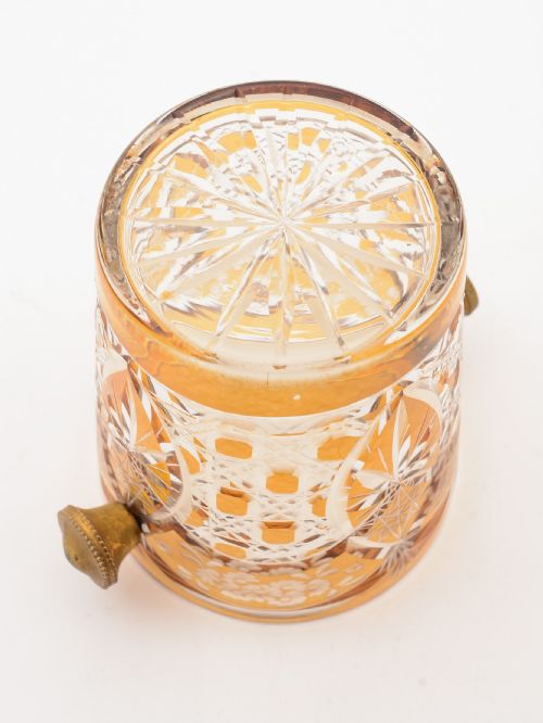 Continental Amber/Clear Glass Ice Bucket Circa 1930