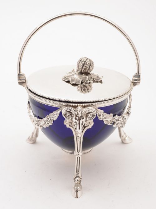 Victorian Glass and Silver Plated Biscuit/Cookie Box Circa 1880