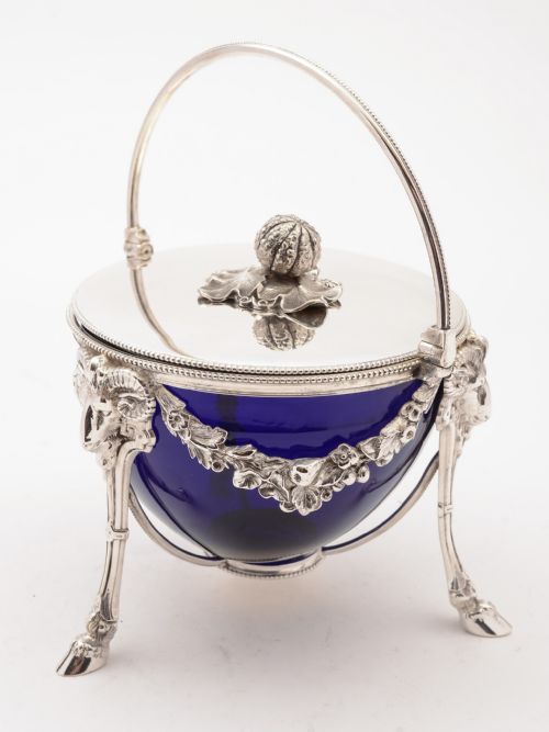 Victorian Glass and Silver Plated Biscuit/Cookie Box Circa 1880