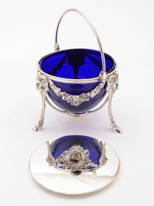 Victorian Glass and Silver Plated Biscuit/Cookie Box Circa 1880