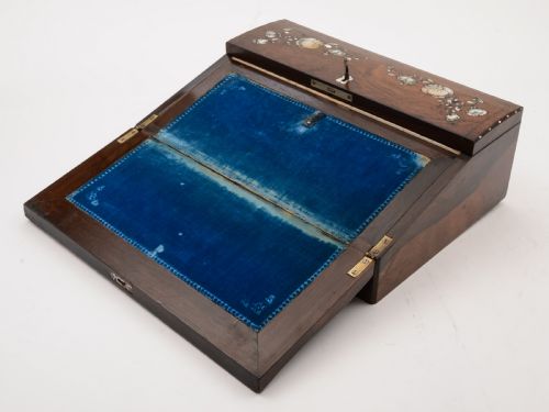 Victorian Rosewood and M.O.P Writing Slope Circa 1870