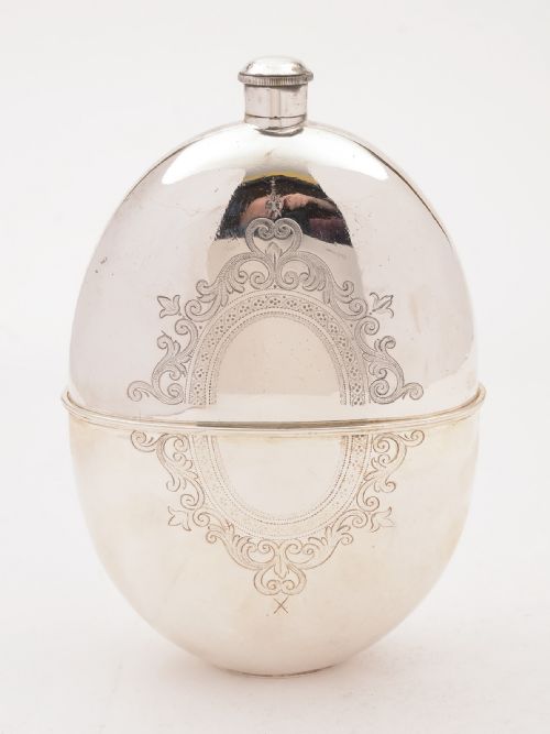 Victorian Large Silver Plated Hip Flask Circa 1890