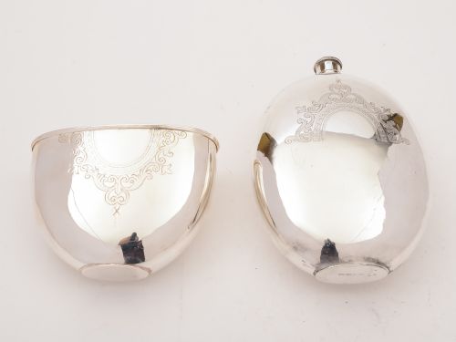 Victorian Large Silver Plated Hip Flask Circa 1890
