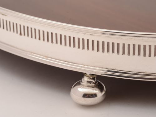 Edwardian Silver Plated and Mahogany Tray Circa 1905