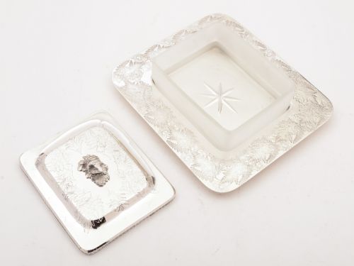 Victorian Silver Plated and Glass Butter Dish Circa 1890