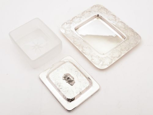 Victorian Silver Plated and Glass Butter Dish Circa 1890