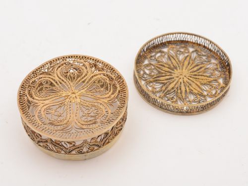 Continental Silver Filigree Pill Box Circa 1900