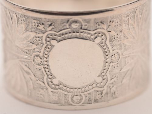 Cased Set of 6 Silver Plated Napkin Rings Circa 1900