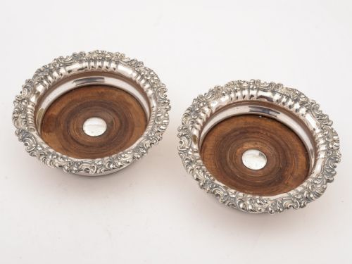 Pair of Victorian Sheffield Plated Coasters Circa 1870