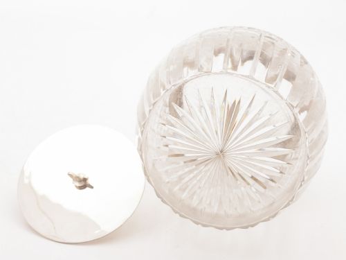 Victorian Cut Glass Biscuit Barrel Circa 1890