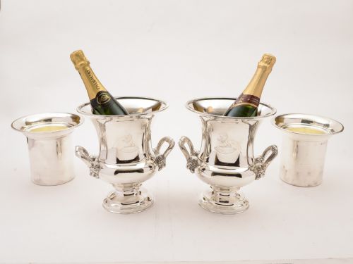 Pair of Silver Plated Champagne Buckets Circa 1920