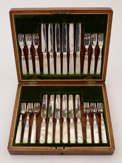 Edwardian 12X12 M.O.P Dessert Set Circa 1905