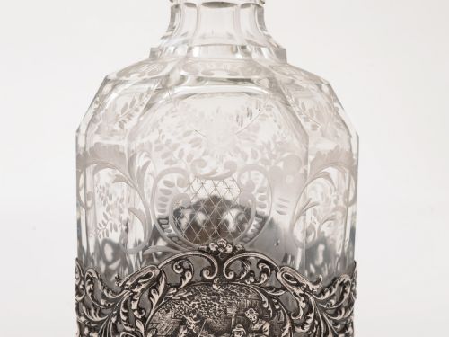 Dutch Silver and Glass Decanter 1928