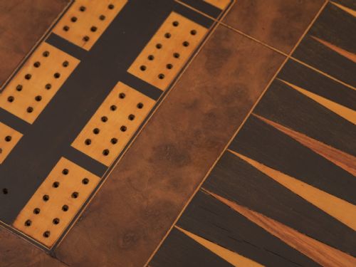 Victorian Combined Backgammon and Cribbage Board Circa 1880