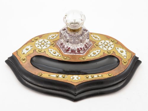 Victorian Wooden Ink Stand Circa 1890