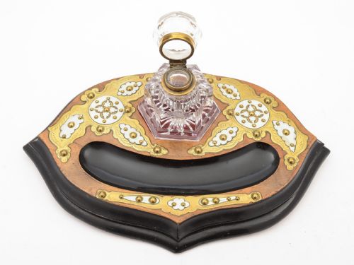 Victorian Wooden Ink Stand Circa 1890