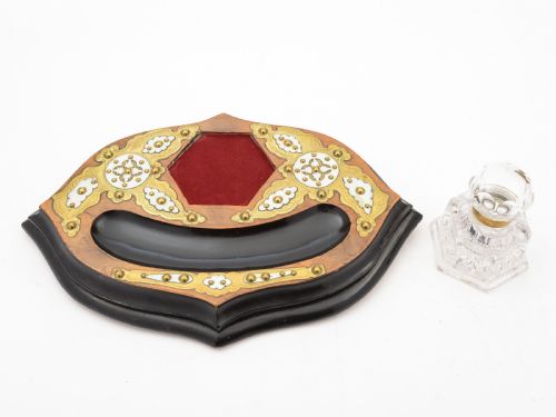 Victorian Wooden Ink Stand Circa 1890