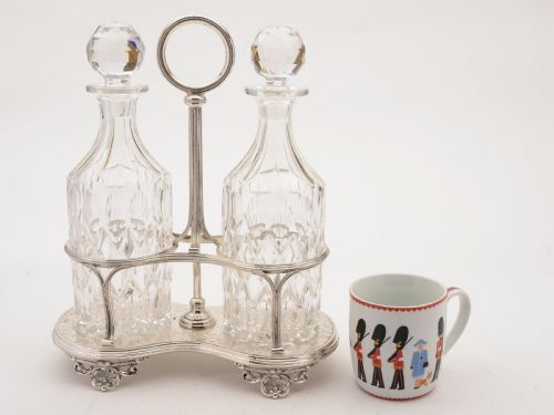 Victorian Cut Glass Decanters in Stand Circa 1890