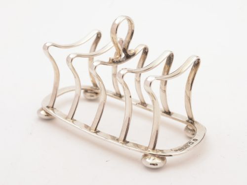 Silver Loaf-Shaped Toast Rack Birmingham 1921